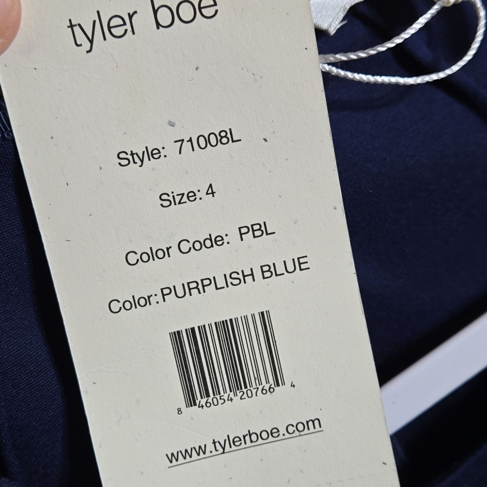 NWT Tyler Boe Fit and Flare Purplish Blue Sleeveless Dress Size 4 - Picture 5 of 5